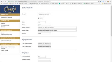 Módulo Administrativo, Sitio Web Responsive Greco