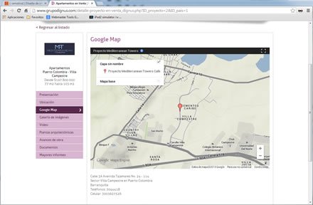 Ubicación de proyecto, Responsive web Admin/ Grupo Dignus
