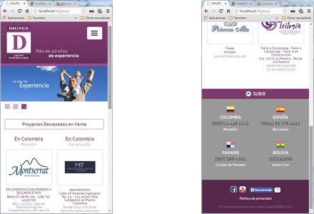 Responsive design, Responsive web Admin/ Grupo Dignus