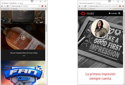 Adaptación Responsive, Web Wordpress Hart Publicidad