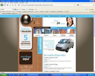 Transporte, Web Hoteles de Medellín