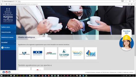 Aliados, Web responsive Wordpress Fundación Humanos y Hermanos