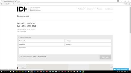 Contacto, Web HTML5 administrable Ideamos más