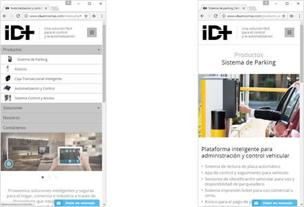 Adaptación Responsive, Web HTML5 administrable Ideamos más
