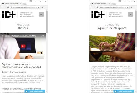 Adaptación Responsive, Web HTML5 administrable Ideamos más