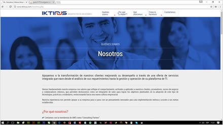Nosotros, Web HTML5 responsive IKTINUS