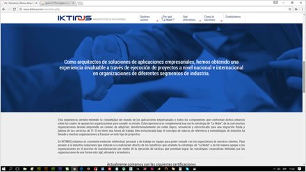 Nosotros, Web HTML5 responsive IKTINUS