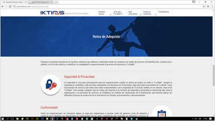 Nuestro proceso, Web HTML5 responsive IKTINUS