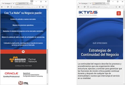 Adaptación Responsive, Web HTML5 responsive IKTINUS