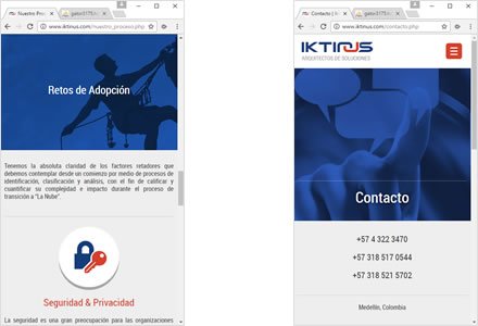 Adaptación Responsive, Web HTML5 responsive IKTINUS