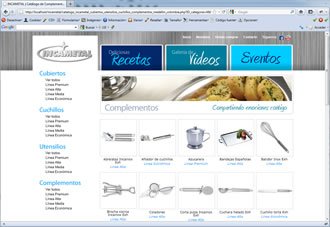Catálogo complementos, Web Incametal