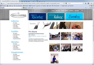 Evento (detalle), Web Incametal