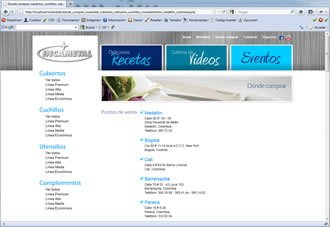 Dónde comprar, Web Incametal