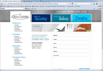 Contacto, Web Incametal
