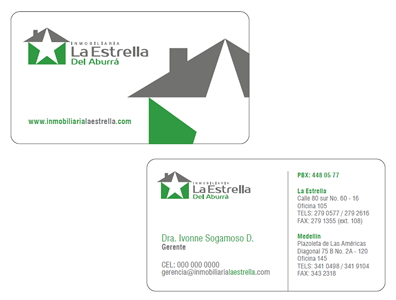 Tarjetas, Re-diseño de imagen Inmobiliaria La Estrella