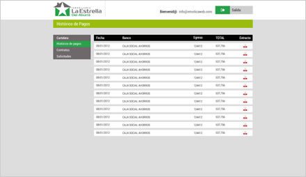 Zona de clientes (1), Interfaces web responsive Inmobiliaria La Estrella