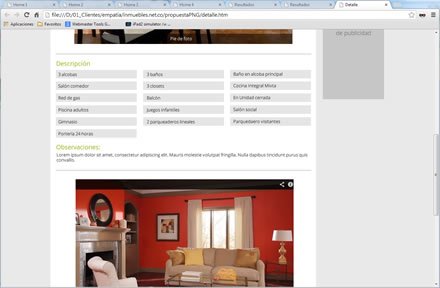 Detalle de inmueble (scroll), Logo + interfaces web Inmuebles.net.co