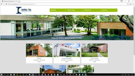Portafolio de obras: salas de ventas, Sitio HTML5 administrable Inpacta