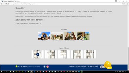 Detalle proyecto, Sitio HTML5 administrable Inpacta