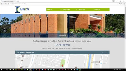 Contacto, Sitio HTML5 administrable Inpacta