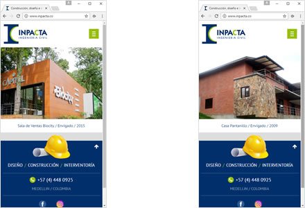 Adaptación Responsive, Sitio HTML5 administrable Inpacta
