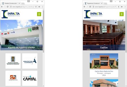 Adaptación Responsive, Sitio HTML5 administrable Inpacta