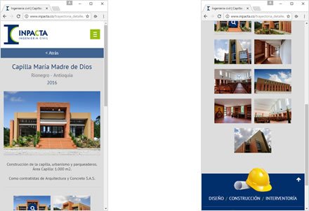 Adaptación Responsive, Sitio HTML5 administrable Inpacta