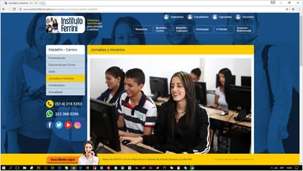 Sede Centro, Sitio Joomla responsive Instituto Ferrini
