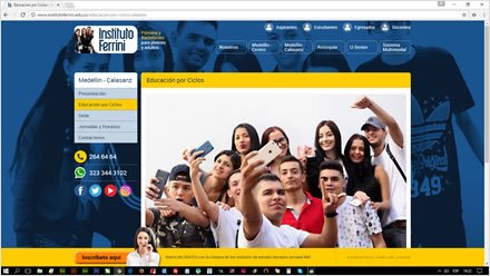 Sede Calasanz, Sitio Joomla responsive Instituto Ferrini