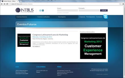 Eventos futuros, Sitio web Joomla Intbus