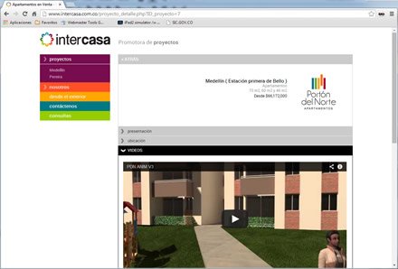 Proyecto (videos), Sitio web administrable Intercasa