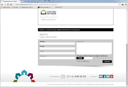 Proyecto (informes), Sitio web administrable Intercasa