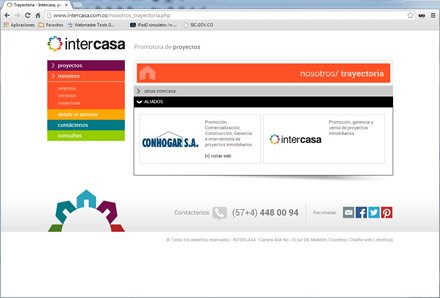 Aliados, Sitio web administrable Intercasa
