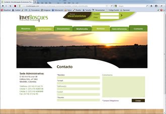 Contacto, Web y Extranet Inverbosques
