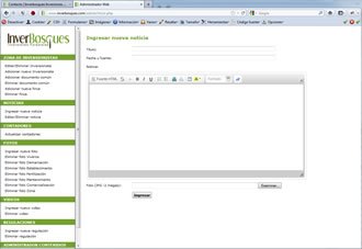 Administrador (ejemplo 4), Web y Extranet Inverbosques