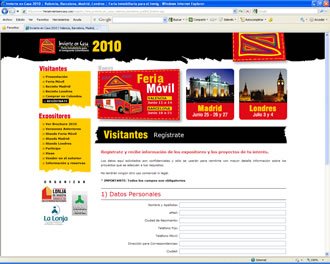 Formulario de Registro, Web Feria Invierte en Casa