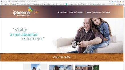 Avances de obra, Web Responsive Admin/ Ipanema campestre