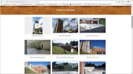 Avances de obra, Web Responsive Admin/ Ipanema campestre