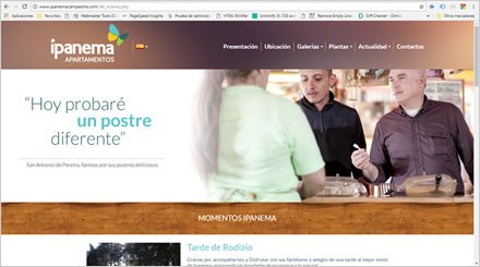 Momentos Ipanema, Web Responsive Admin/ Ipanema campestre