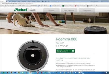 Detalle producto, Micro sitio responsive i-Robot