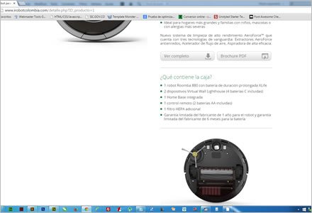 Detalle producto (2), Micro sitio responsive i-Robot