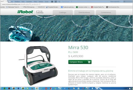 Detalle producto, Micro sitio responsive i-Robot