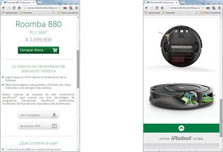 Adaptación responsive, Micro sitio responsive i-Robot