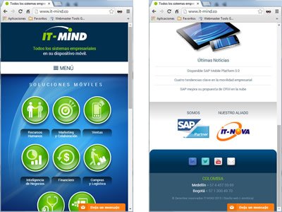Interfaces móviles, Web Responsive WP It-Mind