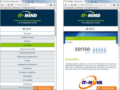 Interfaces móviles, Web Responsive WP It-Mind