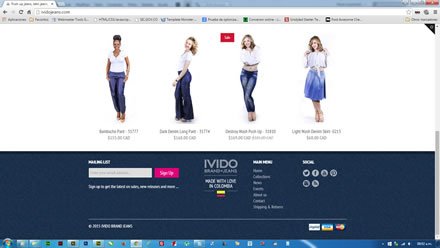 Home (scroll), Tienda Shopify Ivido Jeans