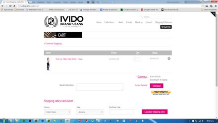 Ckeckout, Tienda Shopify Ivido Jeans