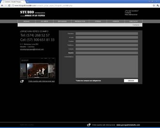 Contacto, Web Estudio Jorge Yepes