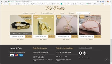 Home, Web Joomla Responsive Joyería de Franco