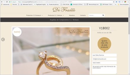Producto, Web Joomla Responsive Joyería de Franco